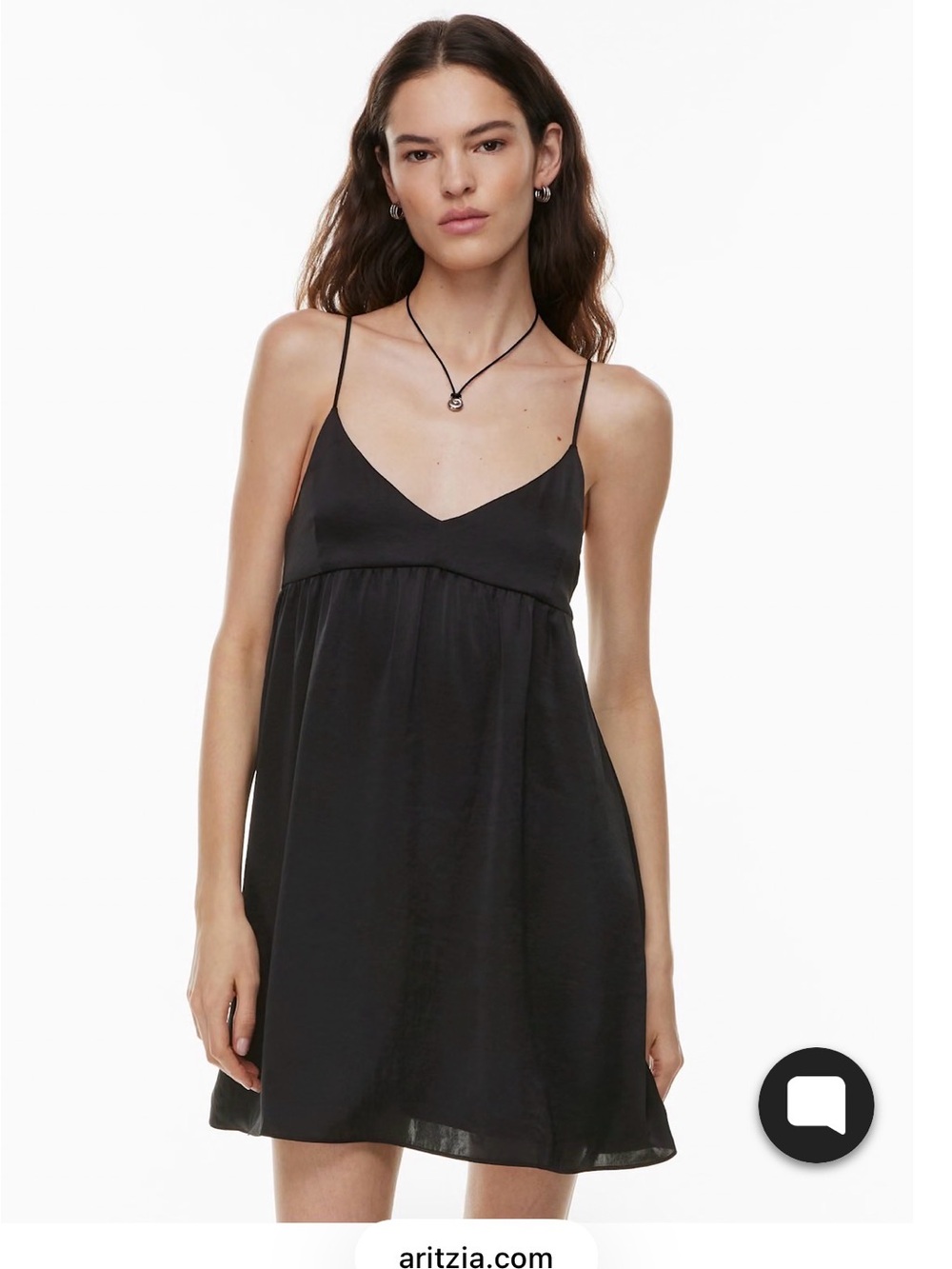 Aritzia Wilfred Black Satin Mini Dress